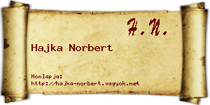 Hajka Norbert névjegykártya